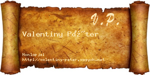 Valentiny Péter névjegykártya