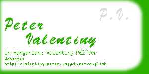 peter valentiny business card